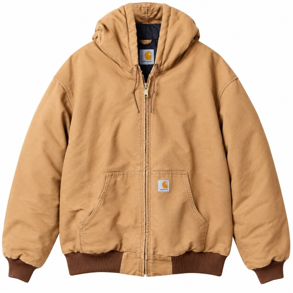 CARHARTT J140 BRN Hooded Duck Canvas Jacket Mens Sz 5XL Tan Workwear Durable USA